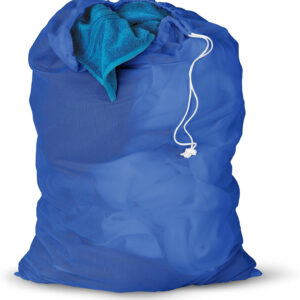 Honey-Can-Do LBG-01161 Mesh Laundry Bag with Drawstring, Blue, 24-inches L x 36-Inches H