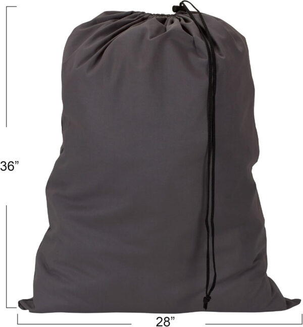 Household Essentials 140-1 Extra Large Natural Cotton Laundry Bag | Heavy Duty Hamper Liner | Grey