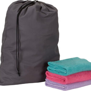 Household Essentials 140-1 Extra Large Natural Cotton Laundry Bag | Heavy Duty Hamper Liner | Grey