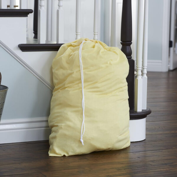 Household Essentials 140-1 Extra Large Natural Cotton Laundry Bag | Heavy Duty Hamper Liner | Grey