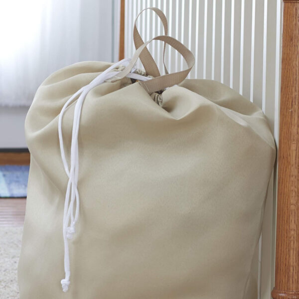 Household Essentials 140-1 Extra Large Natural Cotton Laundry Bag | Heavy Duty Hamper Liner | Grey