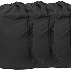Extra Large Laundry Bag 3 Pack, Black, Travel Laundry Bags with Drawstring Closure, 30"x40", for college, dorm and apartment dwellers (3PCS Black)