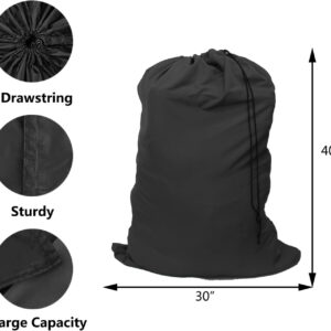 Extra Large Laundry Bag 3 Pack, Black, Travel Laundry Bags with Drawstring Closure, 30"x40", for college, dorm and apartment dwellers (3PCS Black)