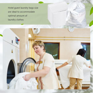 200 Pcs Hotel Laundry Bags Bulk 1.38 Mil 14" x 24" Laundry Bags Plastic with Drawstring Closure Writing Strips Patient Personal Belongings Bags Dirty Clothes Bag for Factory Travel Hospital
