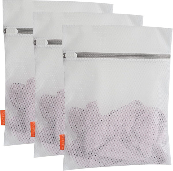 688860e29355e7fb6d3da2571ef208607c11236d0db8df721848c.jpg Polecasa Premium Soft Fine Mesh Laundry Bags with Sturdy Zipper for Delicates - 3 Pack Durable Laundry Room Essentials for College, Dorm, Travel- 1 Large, 1 Medium, 1 Small