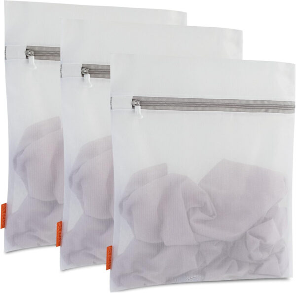 688860ece8fdd182ebebe00a8bbe5ee11193aa9a5dc76ddd5fe3b.jpg Polecasa Premium Soft Fine Mesh Laundry Bags with Sturdy Zipper for Delicates - 3 Pack Durable Laundry Room Essentials for College, Dorm, Travel- 1 Large, 1 Medium, 1 Small