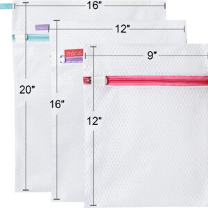 688860f23218af3f4a8c7a7eb54802600743960fd71afd34aa6d1.jpg Polecasa Premium Soft Fine Mesh Laundry Bags with Sturdy Zipper for Delicates - 3 Pack Durable Laundry Room Essentials for College, Dorm, Travel- 1 Large, 1 Medium, 1 Small