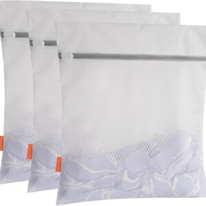 688860f8ed3d3f6bbceacc749b549a78b0f486e873bd10857cac5.jpg Polecasa Premium Soft Fine Mesh Laundry Bags with Sturdy Zipper for Delicates - 3 Pack Durable Laundry Room Essentials for College, Dorm, Travel- 1 Large, 1 Medium, 1 Small