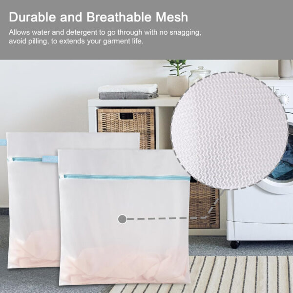 688860fe1a7ed916a75d03b63ca2dc98032b2bfb6bb1cda791776.jpg Polecasa Premium Soft Fine Mesh Laundry Bags with Sturdy Zipper for Delicates - 3 Pack Durable Laundry Room Essentials for College, Dorm, Travel- 1 Large, 1 Medium, 1 Small