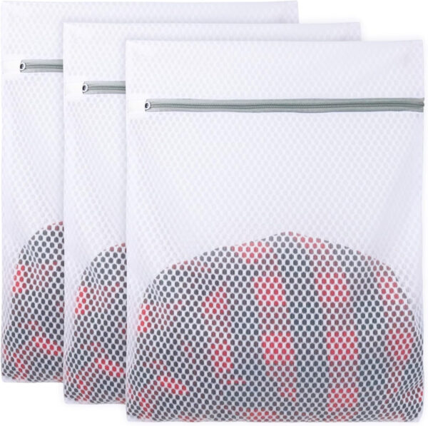 Vivifying Shoe Washing Machine Bag, 2 Pack Honeycomb Mesh Laundry Bag with Zipper for Sneakers, Running Shoes, Sock, Bras, Delicates and Toys