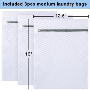 Vivifying Shoe Washing Machine Bag, 2 Pack Honeycomb Mesh Laundry Bag with Zipper for Sneakers, Running Shoes, Sock, Bras, Delicates and Toys