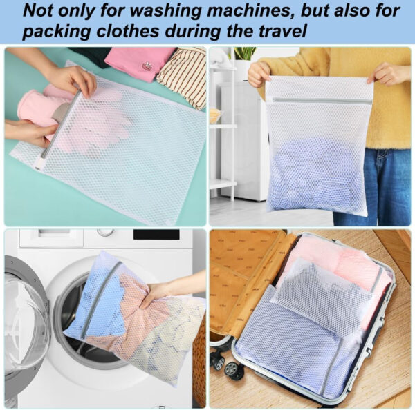 Vivifying Shoe Washing Machine Bag, 2 Pack Honeycomb Mesh Laundry Bag with Zipper for Sneakers, Running Shoes, Sock, Bras, Delicates and Toys