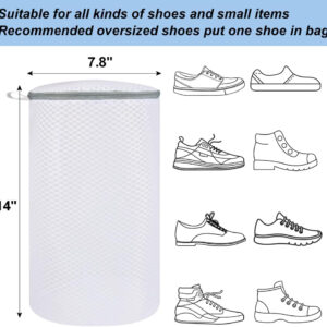 Vivifying Shoe Washing Machine Bag, 2 Pack Honeycomb Mesh Laundry Bag with Zipper for Sneakers, Running Shoes, Sock, Bras, Delicates and Toys