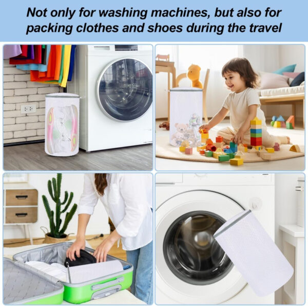 Vivifying Shoe Washing Machine Bag, 2 Pack Honeycomb Mesh Laundry Bag with Zipper for Sneakers, Running Shoes, Sock, Bras, Delicates and Toys