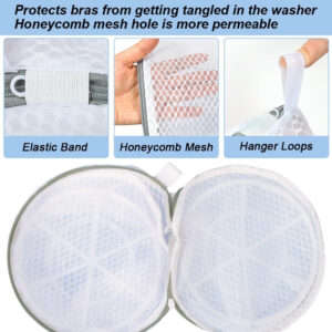 Vivifying Shoe Washing Machine Bag, 2 Pack Honeycomb Mesh Laundry Bag with Zipper for Sneakers, Running Shoes, Sock, Bras, Delicates and Toys