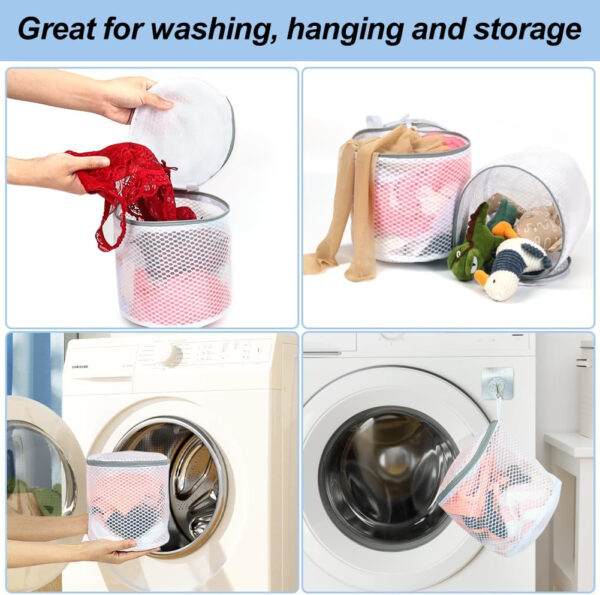 Vivifying Shoe Washing Machine Bag, 2 Pack Honeycomb Mesh Laundry Bag with Zipper for Sneakers, Running Shoes, Sock, Bras, Delicates and Toys