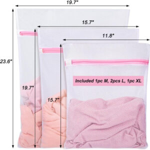 Vivifying Shoe Washing Machine Bag, 2 Pack Honeycomb Mesh Laundry Bag with Zipper for Sneakers, Running Shoes, Sock, Bras, Delicates and Toys