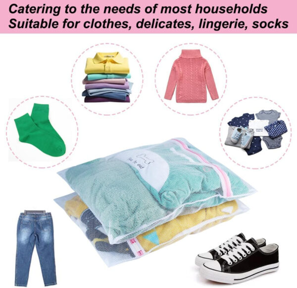 Vivifying Shoe Washing Machine Bag, 2 Pack Honeycomb Mesh Laundry Bag with Zipper for Sneakers, Running Shoes, Sock, Bras, Delicates and Toys