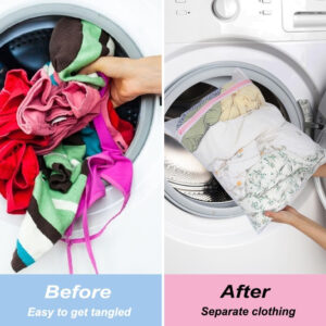 Vivifying Shoe Washing Machine Bag, 2 Pack Honeycomb Mesh Laundry Bag with Zipper for Sneakers, Running Shoes, Sock, Bras, Delicates and Toys