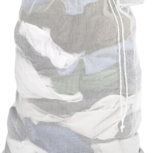 688861a7556a671d7f13f0c2b4402e57410b605bfbb4263265384.jpg Whitmor Mesh Laundry Bag w/ID Tag White