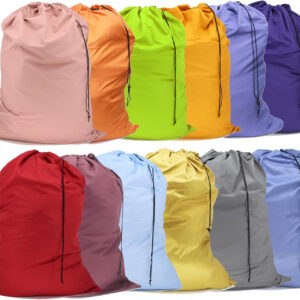 688861c2cb24438f8806212a7ca8df43c070e9cf6873dad62c353.jpg Extra Large Nylon Laundry Bag Travel Laundry Bags with Drawstring Closure Fit a Laundry Basket or Hamper for college dorm and apartment dwellers Machine Washable 30"x40" (Mixed Color 12 Pack)