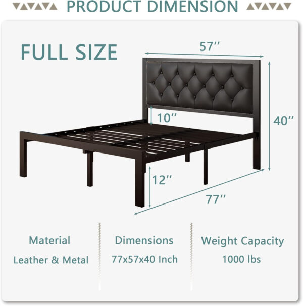Feonase Twin Size Metal Bed Frame with Linen Upholstered Headboard, Heavy-Duty Platform Bed Frame with 12" Storage, Steel Slats Support, No Box Spring Needed, Gray