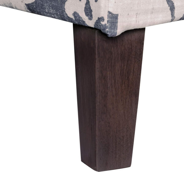 HomePop Large Upholstered Rectangular Storage Ottoman Bench with Hinged Lid, Slate Damask