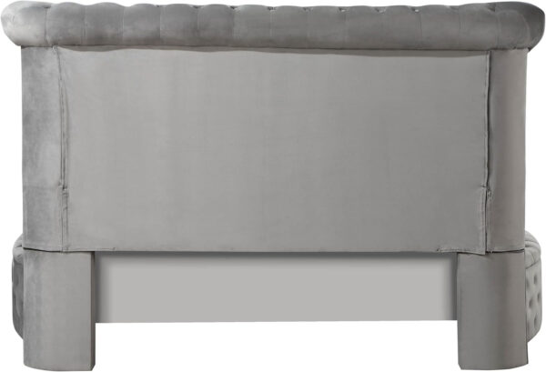 Acme Gaiva Eastern King Bed with Storage in Gray Velvet