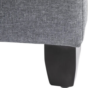 HOMCOM Half Moon Storage Ottoman, Upholstered Button Tufted Storage Bench with Lift Lid and Wood Legs, for Living Room, Entryway, Gray