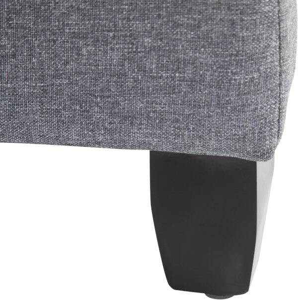 HOMCOM Half Moon Storage Ottoman, Upholstered Button Tufted Storage Bench with Lift Lid and Wood Legs, for Living Room, Entryway, Gray