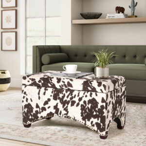 688866e787248b775d1e40f44265b664bf2fa21d74d32039482f7.jpg Adeco 29.8 inch Fabric Storage Ottoman Bench Footstool,Nailhead Trim Upholstered Entryway Storage Benches,Rectangular End of Bed Bench with Wooden Legs for Bedroom Living Room (Brown)