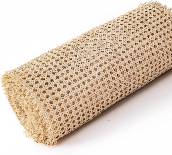 24" Width Rattan Cane Webbing Rattan Cane Webbing Roll 15 Feet Hexagon Weave Mesh 1/2 Inch Pre-Woven Cane Net Open Weave Wicker Cane Webbing Rattan Sheets Natural Material for Cabinet Chair (15 Feet)