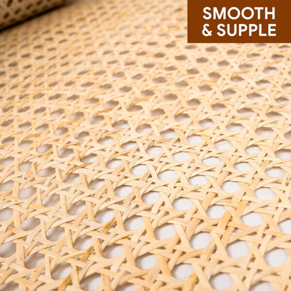 24" Width Rattan Cane Webbing Rattan Cane Webbing Roll 15 Feet Hexagon Weave Mesh 1/2 Inch Pre-Woven Cane Net Open Weave Wicker Cane Webbing Rattan Sheets Natural Material for Cabinet Chair (15 Feet)