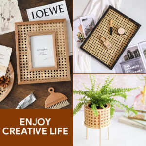 24" Width Rattan Cane Webbing Rattan Cane Webbing Roll 15 Feet Hexagon Weave Mesh 1/2 Inch Pre-Woven Cane Net Open Weave Wicker Cane Webbing Rattan Sheets Natural Material for Cabinet Chair (15 Feet)