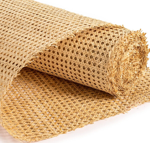 24" Width Rattan Cane Webbing Rattan Cane Webbing Roll 15 Feet Hexagon Weave Mesh 1/2 Inch Pre-Woven Cane Net Open Weave Wicker Cane Webbing Rattan Sheets Natural Material for Cabinet Chair (15 Feet)