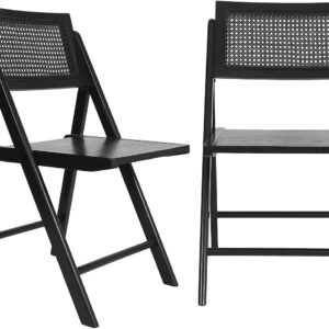 6888691df30debc90390889c00d5d48717809573202462b15b635.jpg Flash Furniture Galene Set of 2 Cane Rattan Folding Chairs with Solid Wood Frame Ventilated Back, Perfect for Events or Additional Seating, Natural