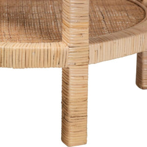 bali & pari Bella Natural Rattan End Table, 2-Tier