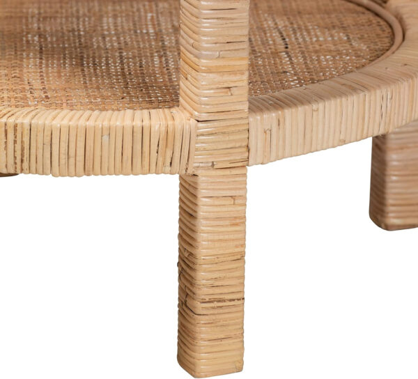 bali & pari Bella Natural Rattan End Table, 2-Tier