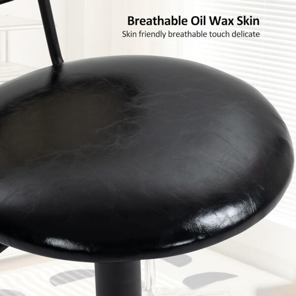 Finnhomy Modern Rattan Bar Stools Set of 2 - Natural Woven Design, Swivel Seat, Footrest, and Cane Backrest, Height Adjustable Bar Chairs for Kitchen Counter and Dining Room, PU Whisky