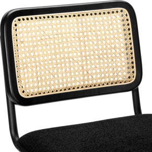 Finnhomy Modern Rattan Bar Stools Set of 2 - Natural Woven Design, Swivel Seat, Footrest, and Cane Backrest, Height Adjustable Bar Chairs for Kitchen Counter and Dining Room, PU Whisky