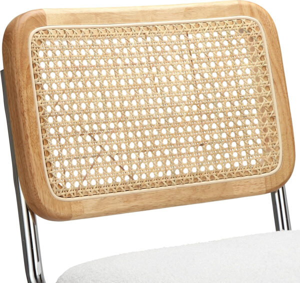 Finnhomy Modern Rattan Bar Stools Set of 2 - Natural Woven Design, Swivel Seat, Footrest, and Cane Backrest, Height Adjustable Bar Chairs for Kitchen Counter and Dining Room, PU Whisky