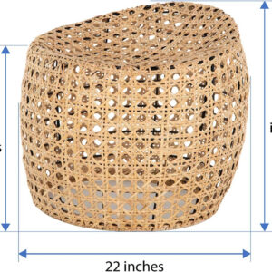 KOUBOO Jao Rattan Cane, Natural Color Stool, Brown