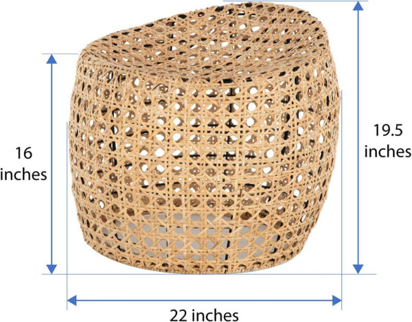 KOUBOO Jao Rattan Cane, Natural Color Stool, Brown