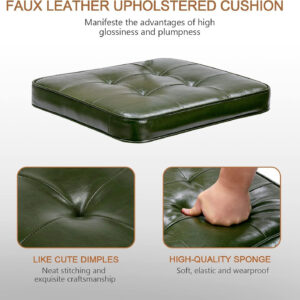 Zesthouse Natural Rattan Bar Stools Set of 2, Modern Counter Height Stools with Solid Wood Back, 26'' Counter Height Chairs, Mid Century Cantilevered Bar Chairs for Kitchen Island, Faux Leather Brown