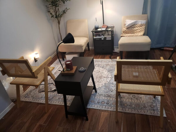 Rattan Dining Chairs Set of 2, Modern Mid Century Accent Chairs, Comfy Armchairs, Outdoor Rattan Chairs with Armrest for Bedroom Living Room Reading Room Dining Kitchen