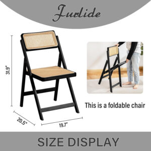 Rattan Dining Chairs Set of 2, Modern Mid Century Accent Chairs, Comfy Armchairs, Outdoor Rattan Chairs with Armrest for Bedroom Living Room Reading Room Dining Kitchen