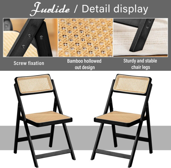 Rattan Dining Chairs Set of 2, Modern Mid Century Accent Chairs, Comfy Armchairs, Outdoor Rattan Chairs with Armrest for Bedroom Living Room Reading Room Dining Kitchen