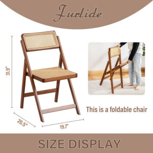 Rattan Dining Chairs Set of 2, Modern Mid Century Accent Chairs, Comfy Armchairs, Outdoor Rattan Chairs with Armrest for Bedroom Living Room Reading Room Dining Kitchen