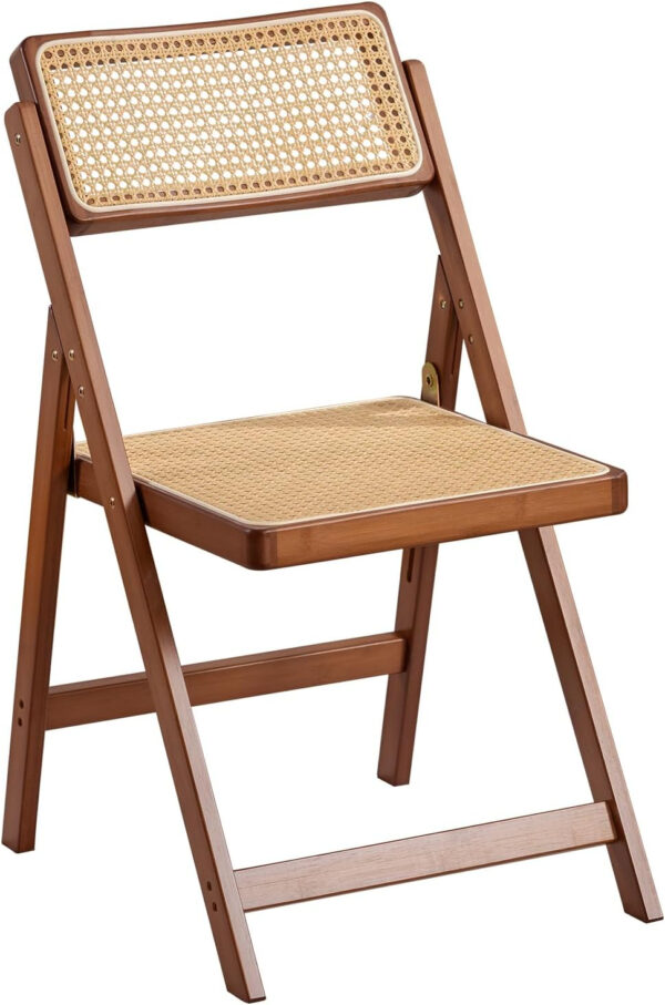 Rattan Dining Chairs Set of 2, Modern Mid Century Accent Chairs, Comfy Armchairs, Outdoor Rattan Chairs with Armrest for Bedroom Living Room Reading Room Dining Kitchen