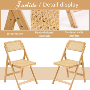 Rattan Dining Chairs Set of 2, Modern Mid Century Accent Chairs, Comfy Armchairs, Outdoor Rattan Chairs with Armrest for Bedroom Living Room Reading Room Dining Kitchen